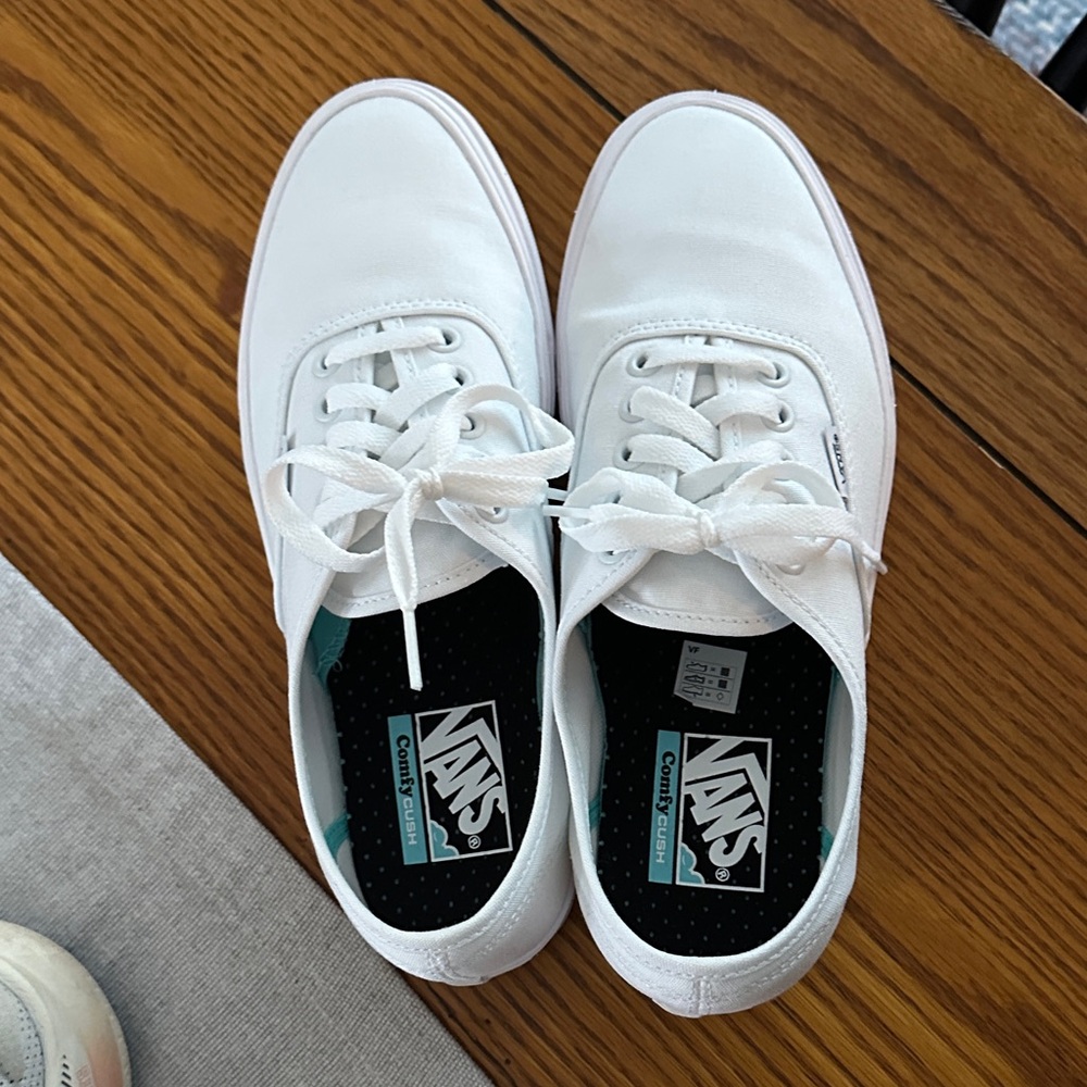 Vans Comfy Cush White Lace-Up Sneakers